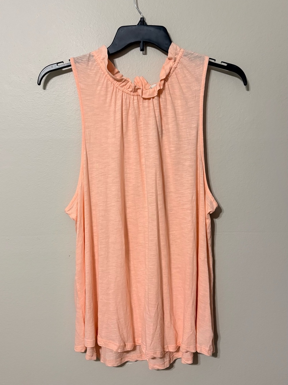 Wonderly Peach Ruffle-Neck Sleeveless Tank